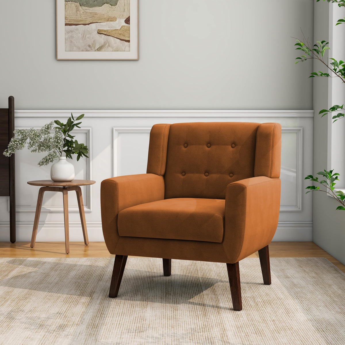 Accent Chairs Set of 2 Terracotta O643