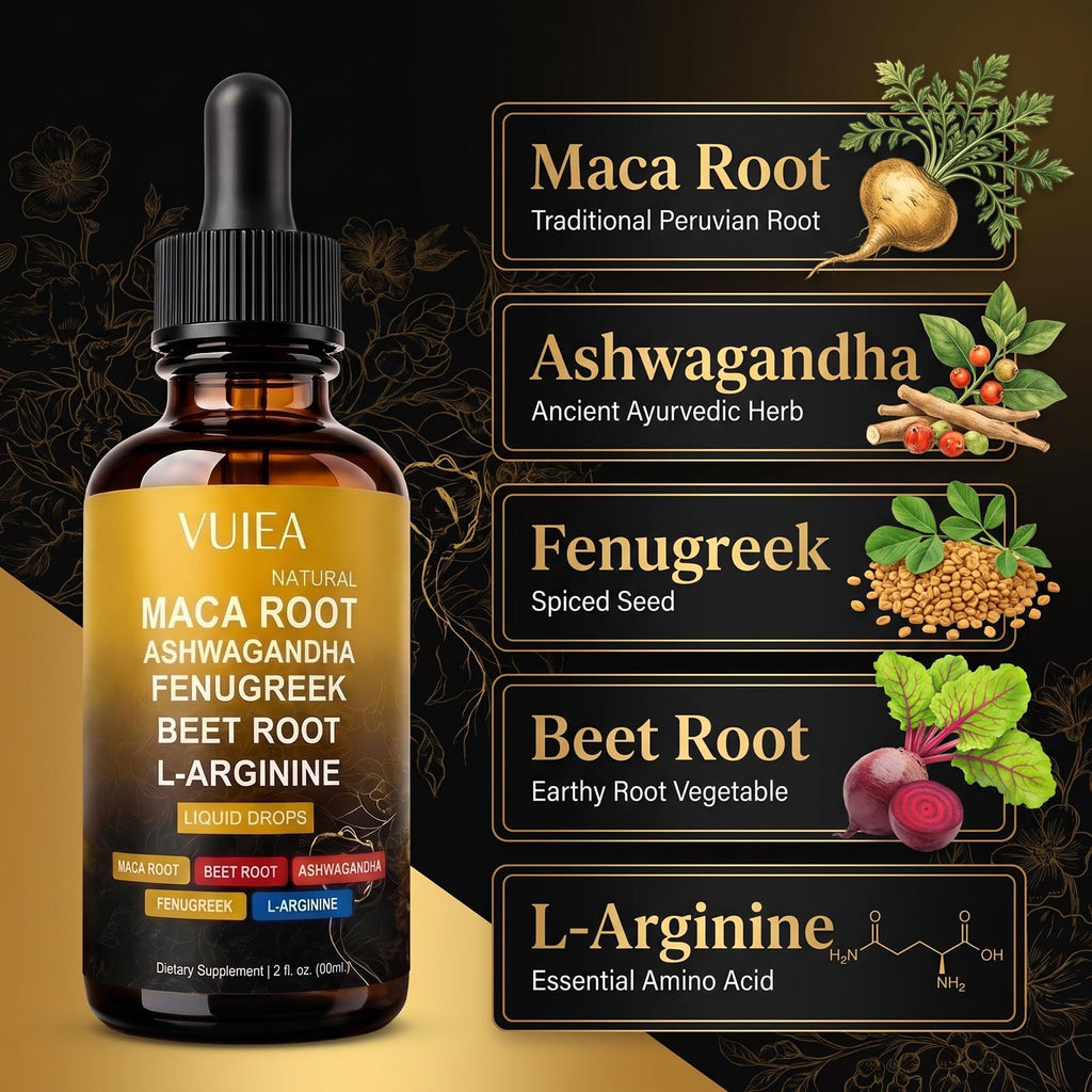 Liquid Maca Root Supplement with Ashwagandha, Fenugreek & Beet Root R5502