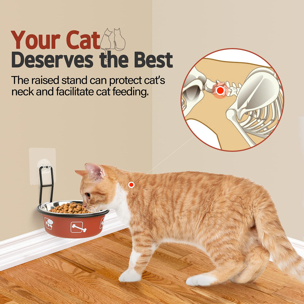 Elevated Stainless Steel Pet Bowls with Stand, 2 Packs F619
