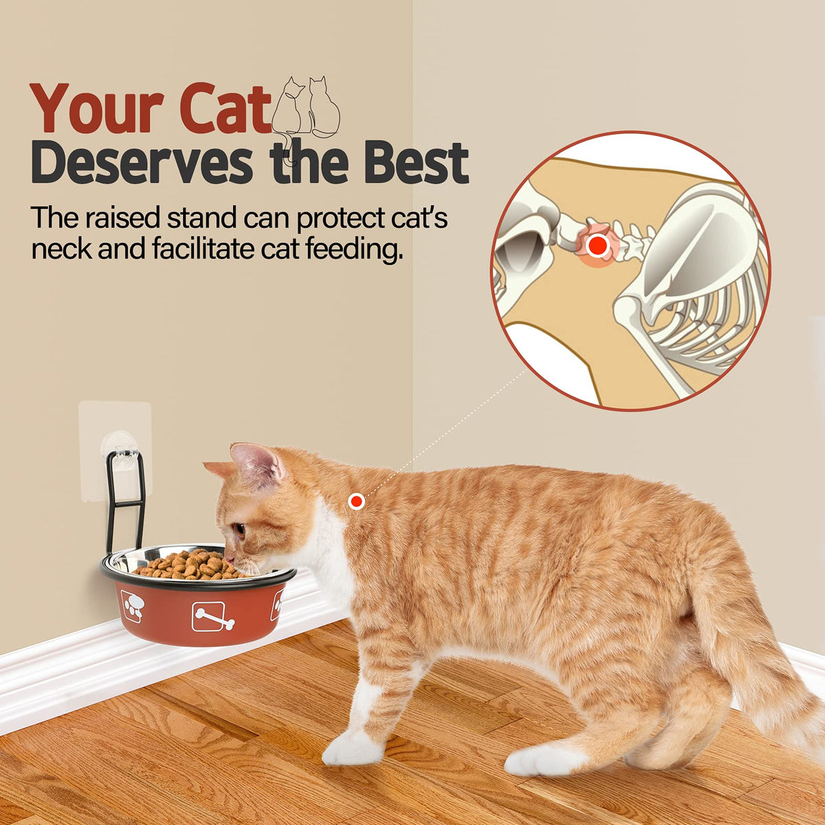 Elevated Stainless Steel Pet Bowls with Stand, 2 Packs F619