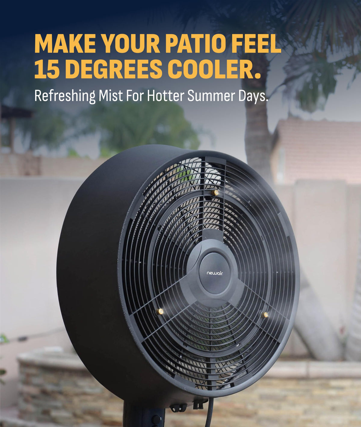 Outdoor Misting Pedestal Fan 1,600 CFM Oscillating 3 Speeds V758199