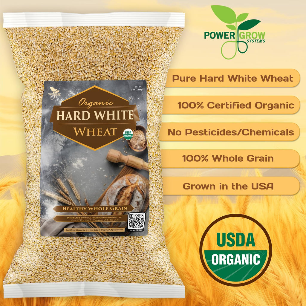 Organic Hard White Wheat Berries 25 Pounds Z73720