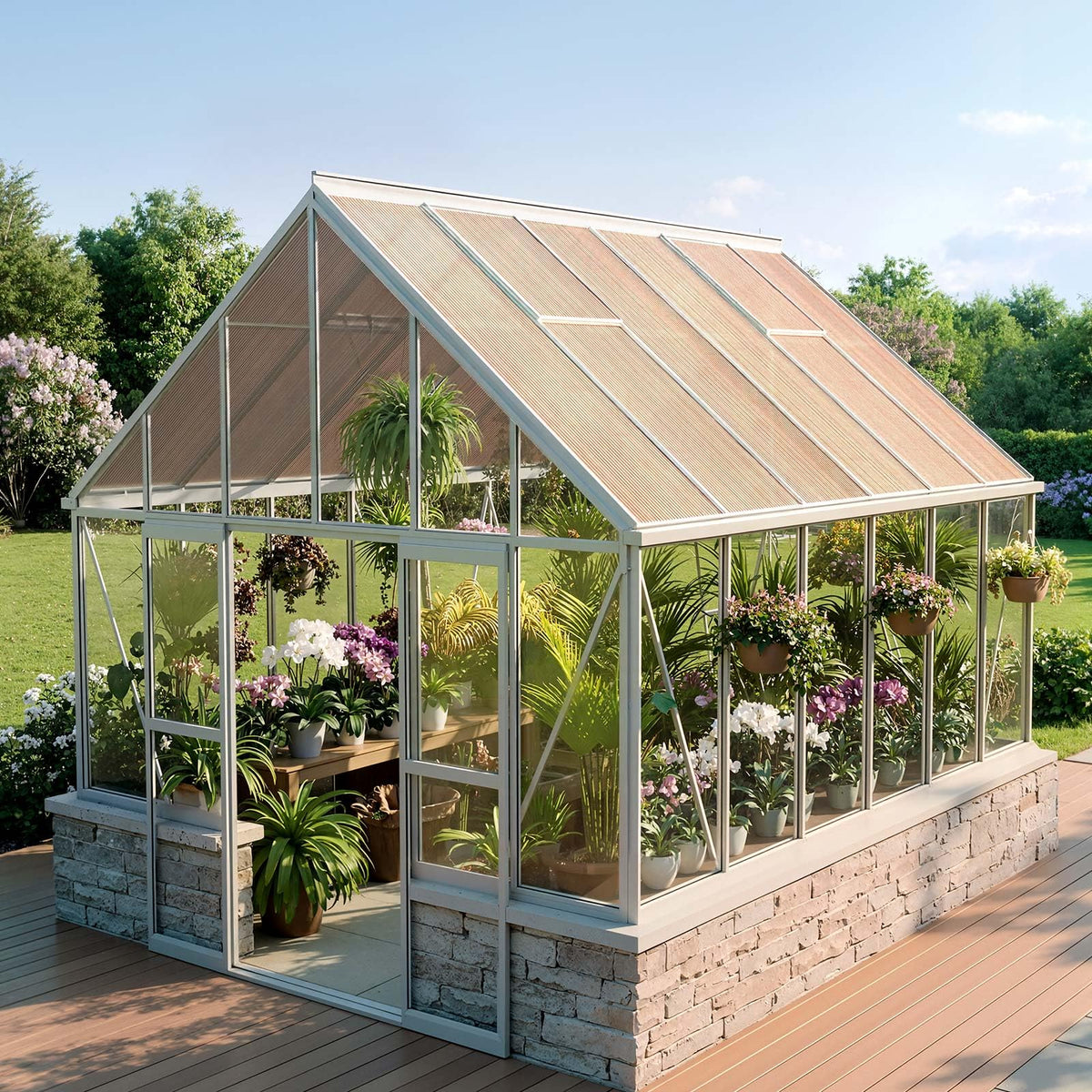 12Pcs Polycarbonate Roofing Panels Double Layer O7186