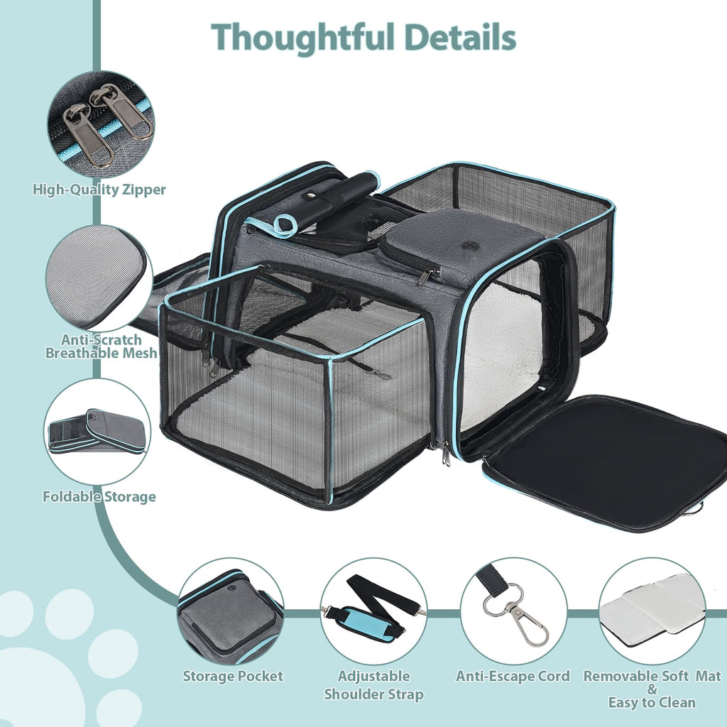 Expandable Soft-Sided Dog and Cat Carrier Z578