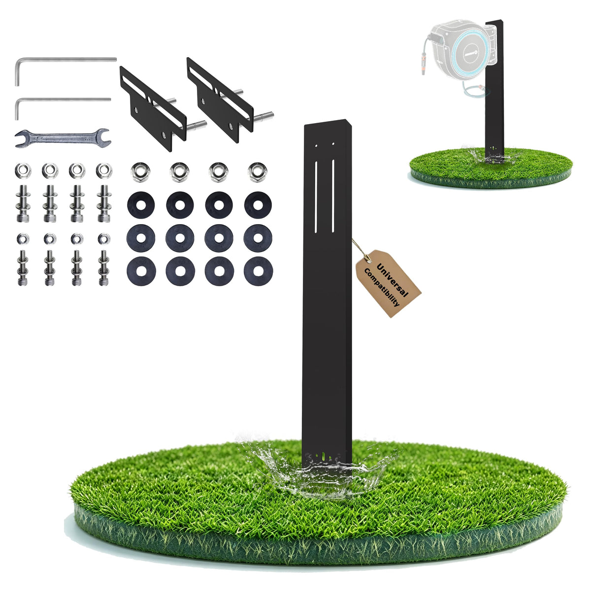 Retractable Garden Hose Reel Mounting Post V6064