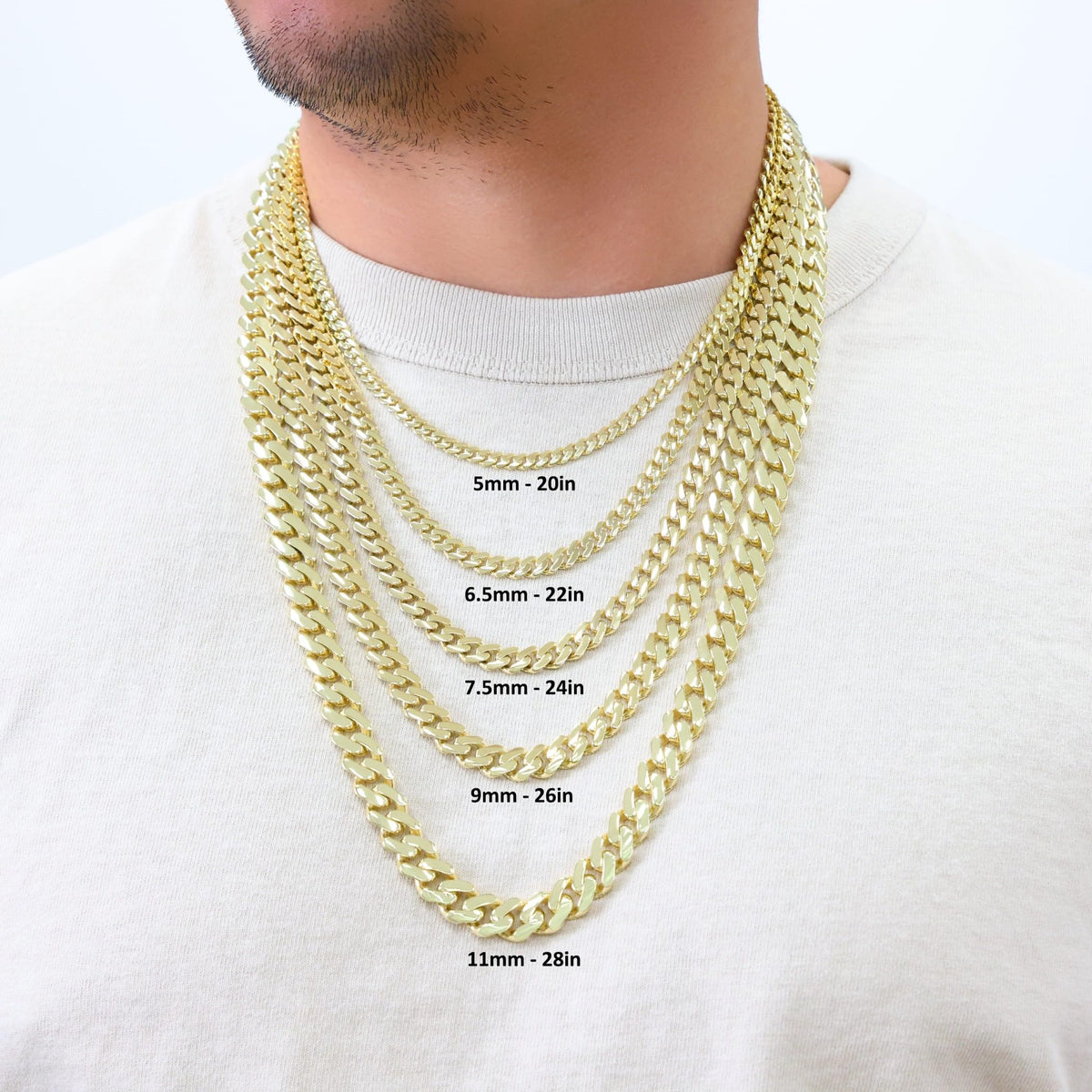 14k Yellow Gold Cuban Link Chain Necklace N49810
