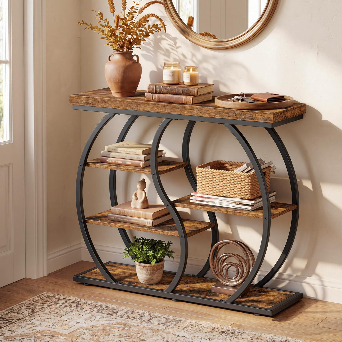 39.4 Inchs 5-Tier Narrow Console Table B7142
