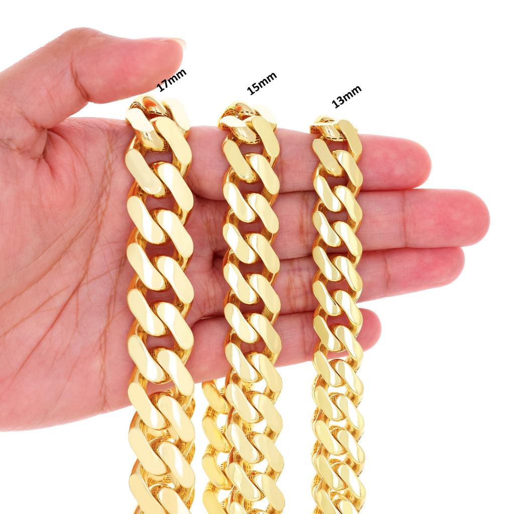 14k Yellow Gold Cuban Link Chain Necklace N49810