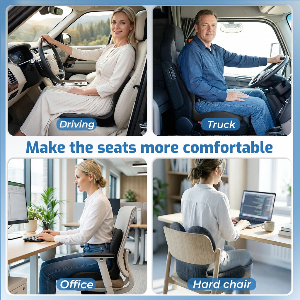 Ergonomic Seat Cushion with Lumbar Support Pillow L548415