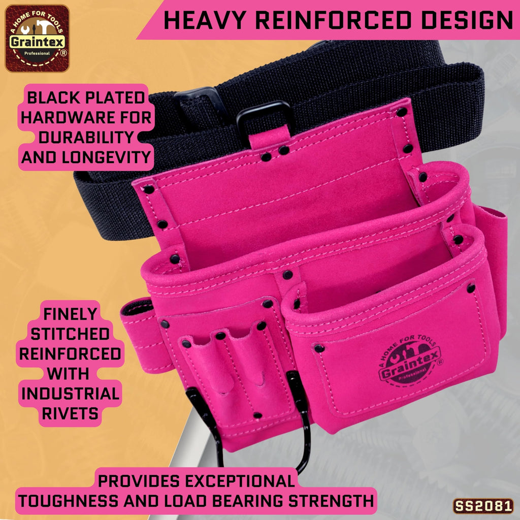 5 Pocket Suede Leather Tool Belt V2042