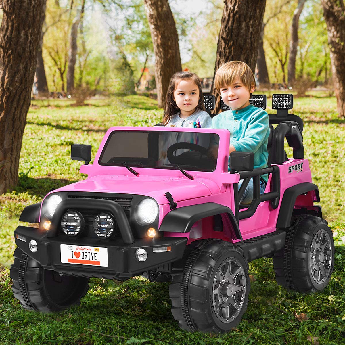 12V Battery Powered Ride on Truck with Remote Control, Pink Z849485