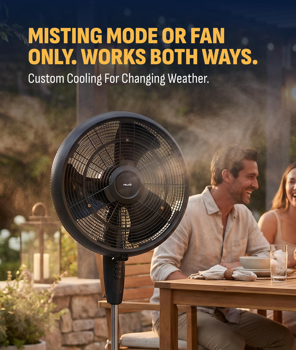 Outdoor Misting Pedestal Fan 1,600 CFM Oscillating 3 Speeds V758199