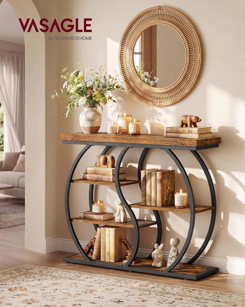 39.4 Inchs 5-Tier Narrow Console Table B7142