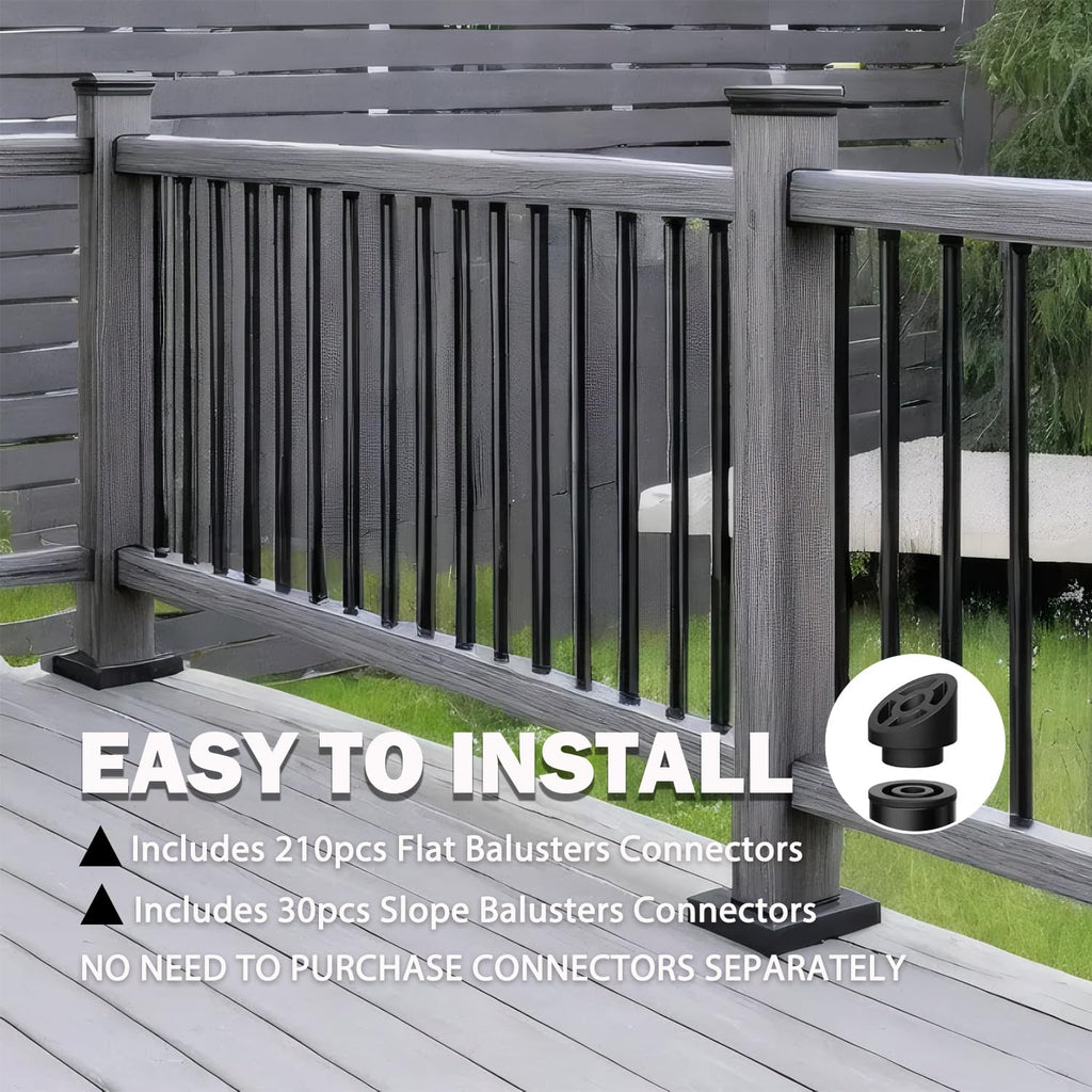105 Pack 26" Black Aluminum Deck Balusters B2368