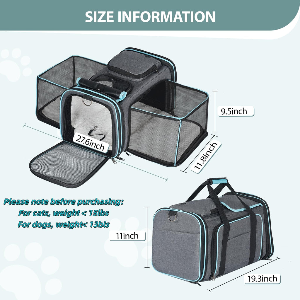 Expandable Soft-Sided Dog and Cat Carrier Z578