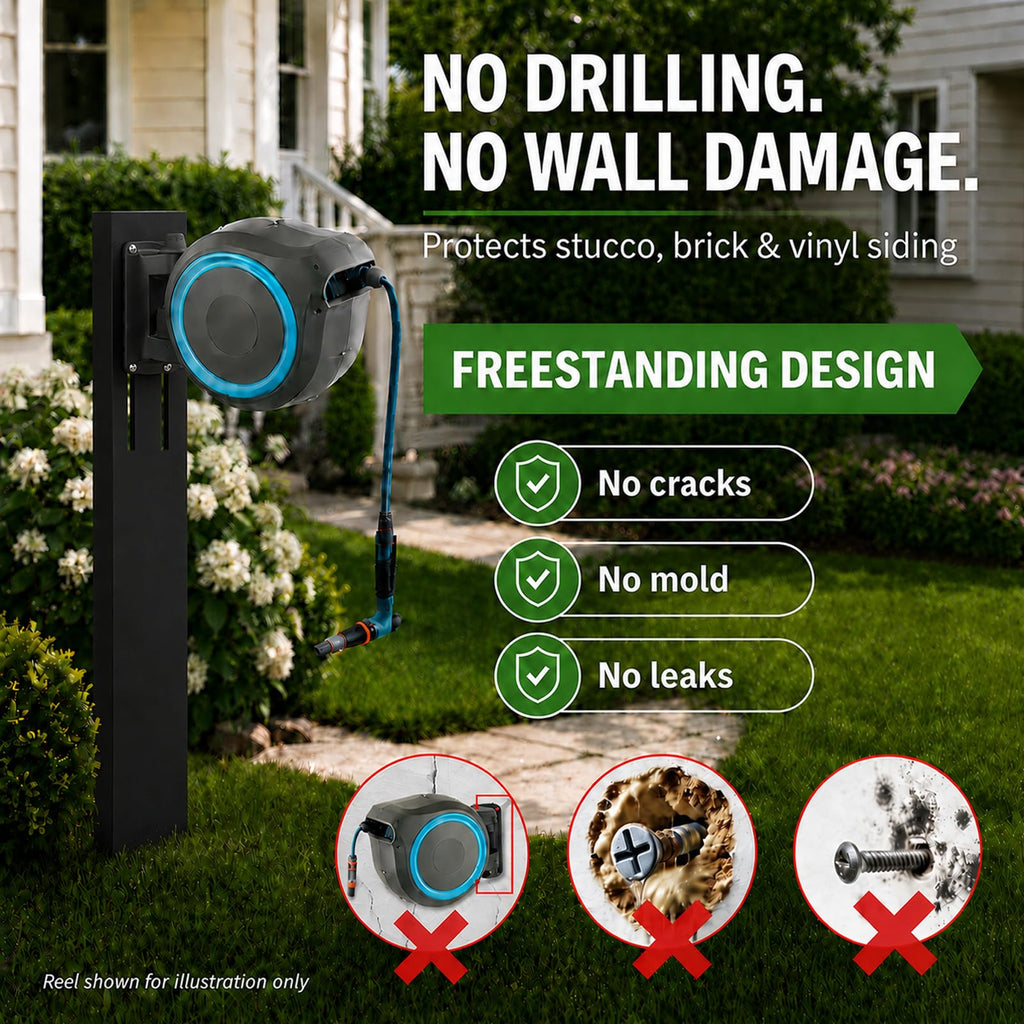 Retractable Garden Hose Reel Mounting Post V6064