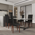 Black Faux Leather Parsons Chair 4-Pack G70334