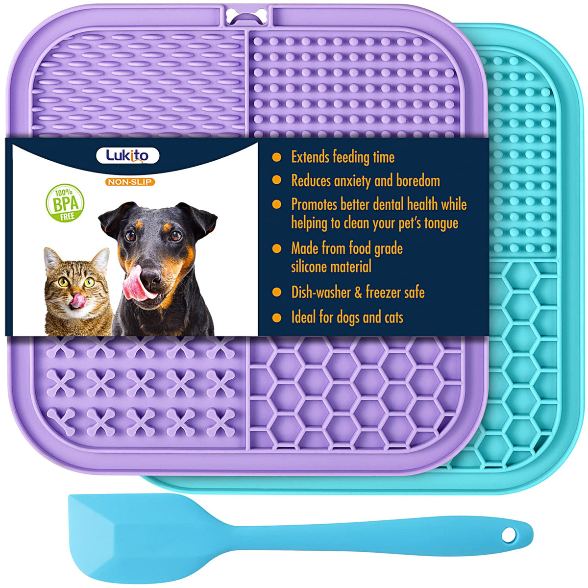 2 Pack Slow Feeder Licking Pad with Suction Cups W434