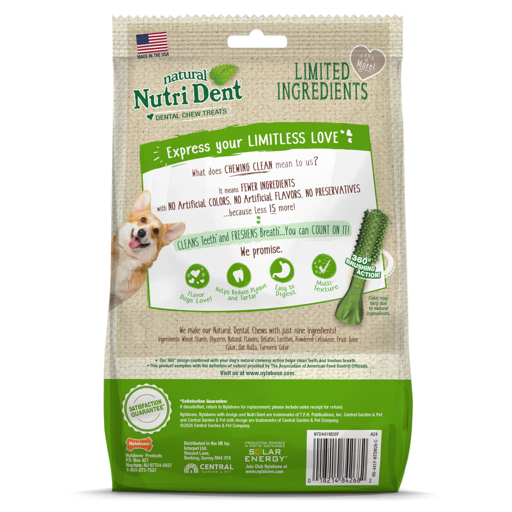 Natural Dog Dental Chews, Small 28 Count O55915