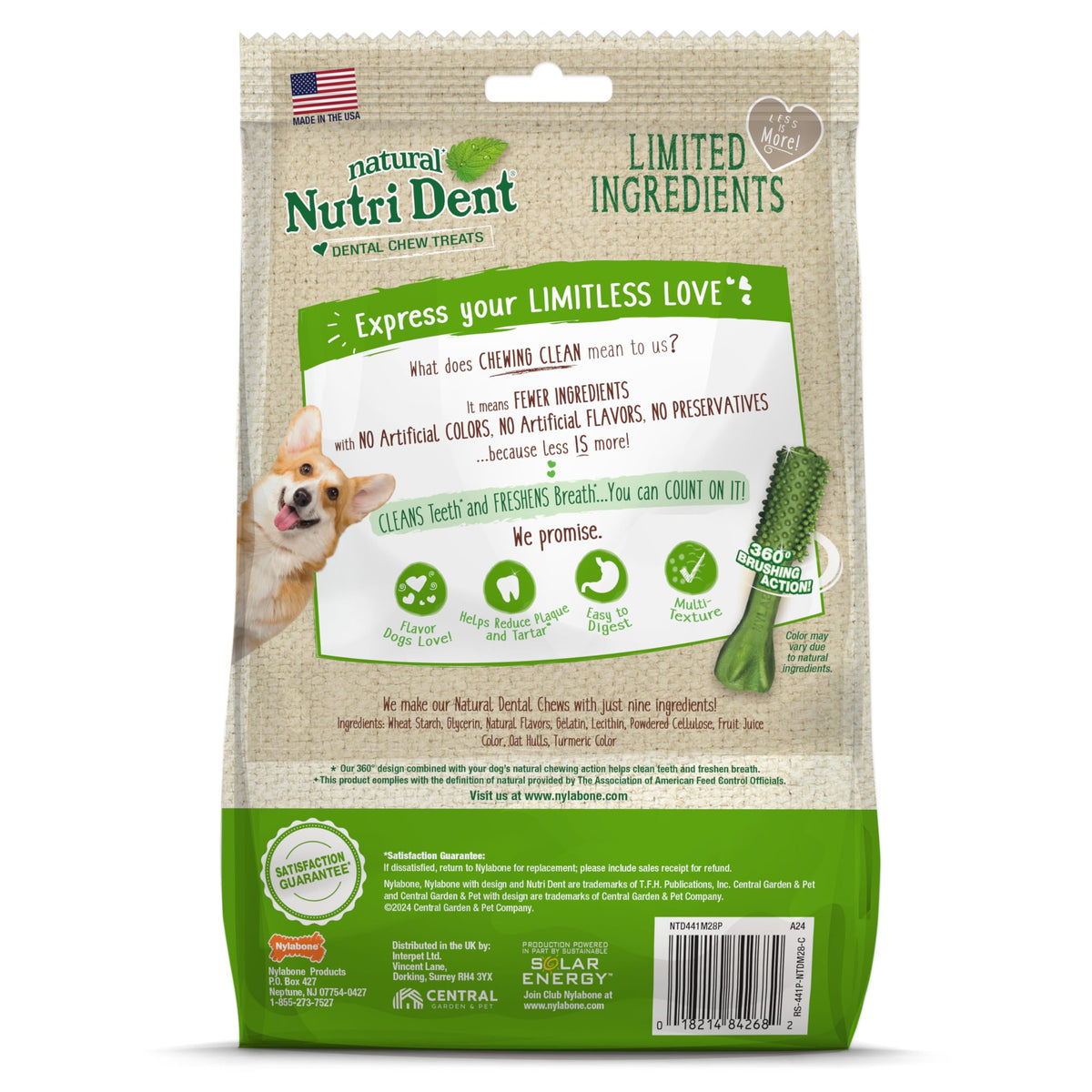 Natural Dog Dental Chews, Small 28 Count O55915