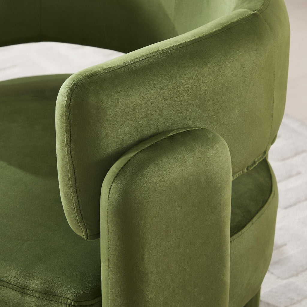 Set of 2 Green Upholstered Accent Chairs with Arms M58510