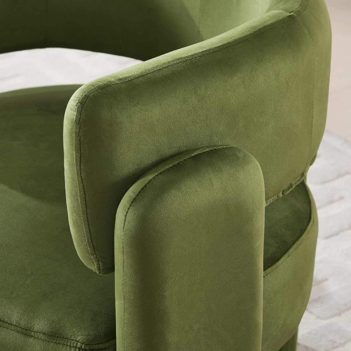 Set of 2 Green Upholstered Accent Chairs with Arms M58510
