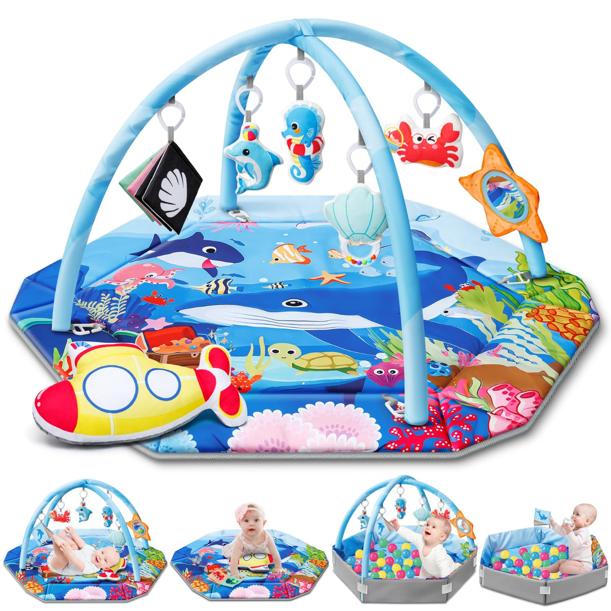8-in-1 Washable Baby Gym Play Mat & Ball Pit F217692