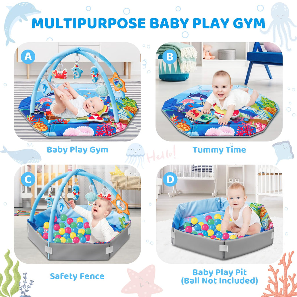 8-in-1 Washable Baby Gym Play Mat & Ball Pit F217692