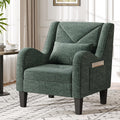 Green Chenille Upholstered Accent Chair with Lumbar Pillow B5113