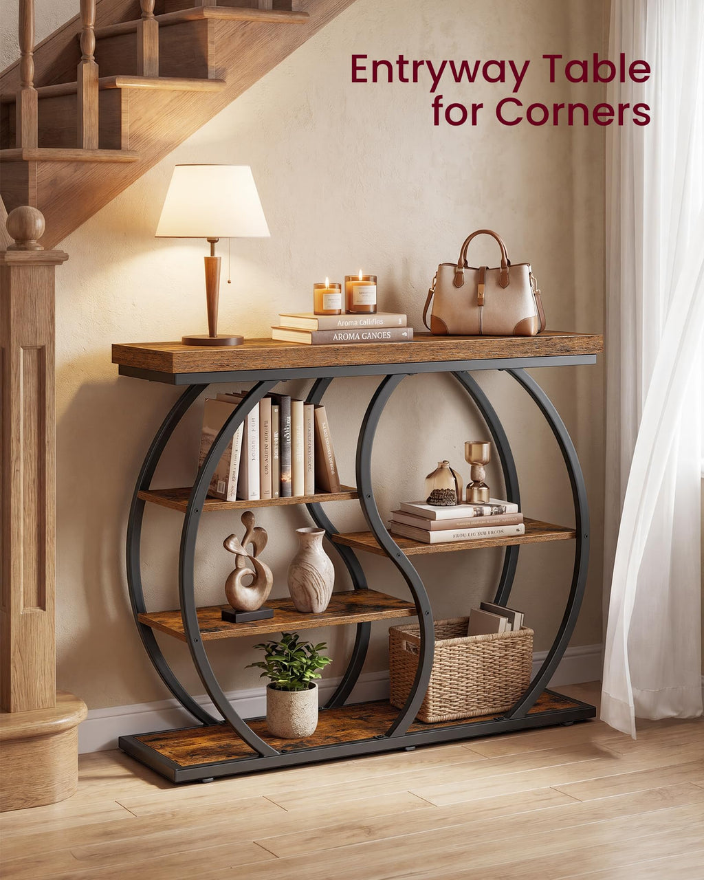 39.4 Inchs 5-Tier Narrow Console Table B7142