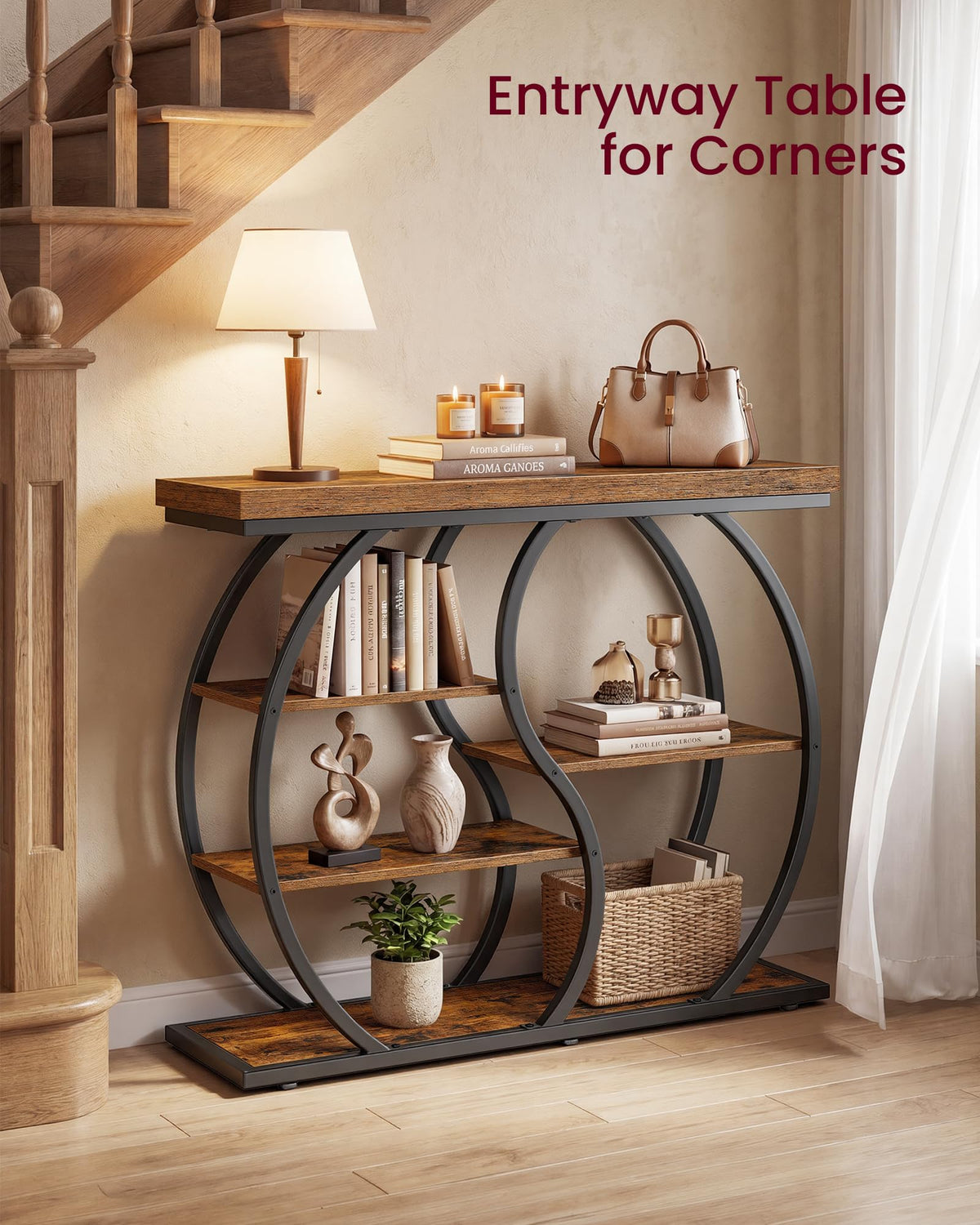 39.4 Inchs 5-Tier Narrow Console Table B7142