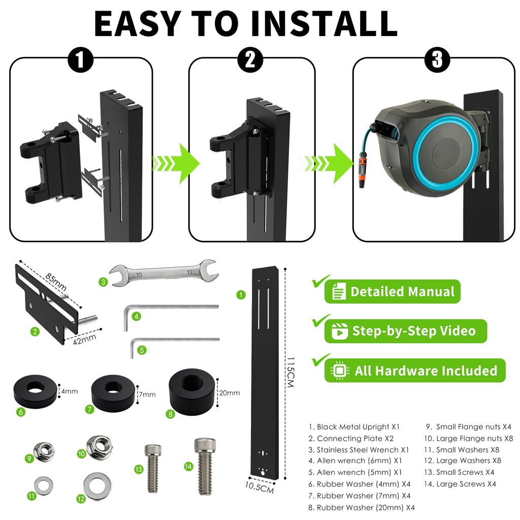 Retractable Garden Hose Reel Mounting Post V6064