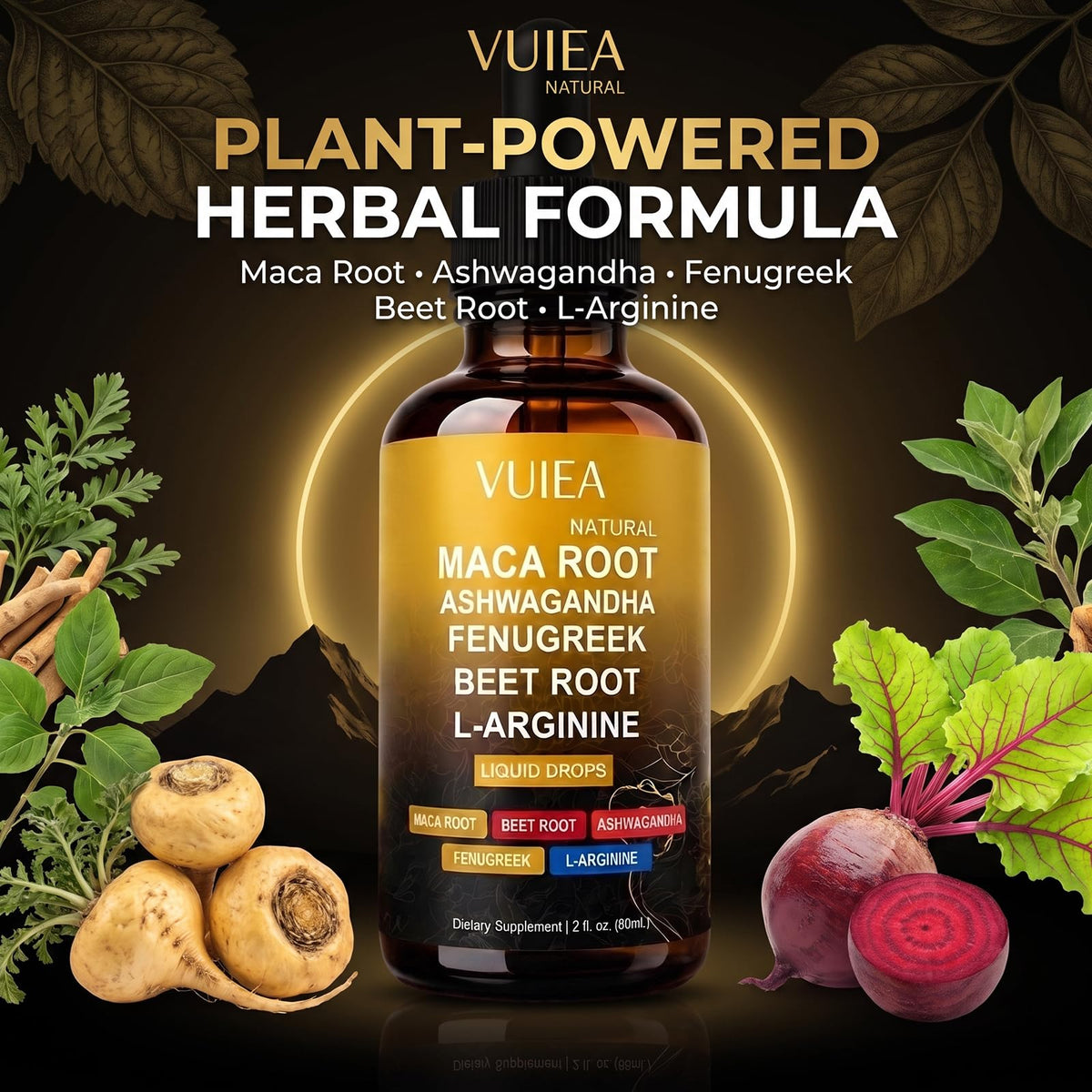 Liquid Maca Root Supplement with Ashwagandha, Fenugreek & Beet Root R5502