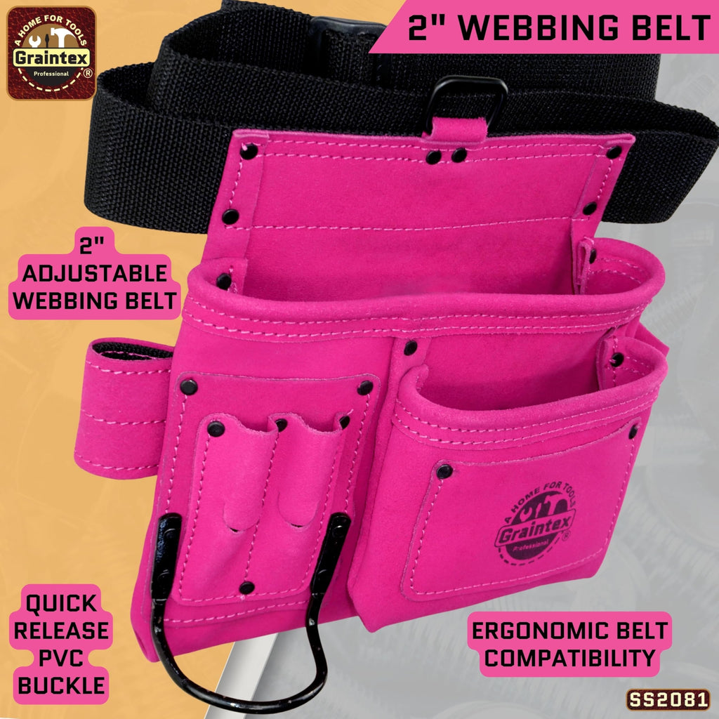 5 Pocket Suede Leather Tool Belt V2042