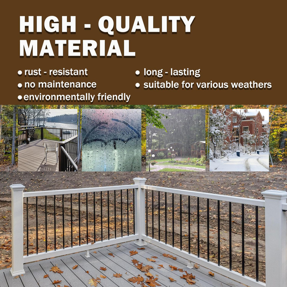 105 Pack 26" Black Aluminum Deck Balusters B2368