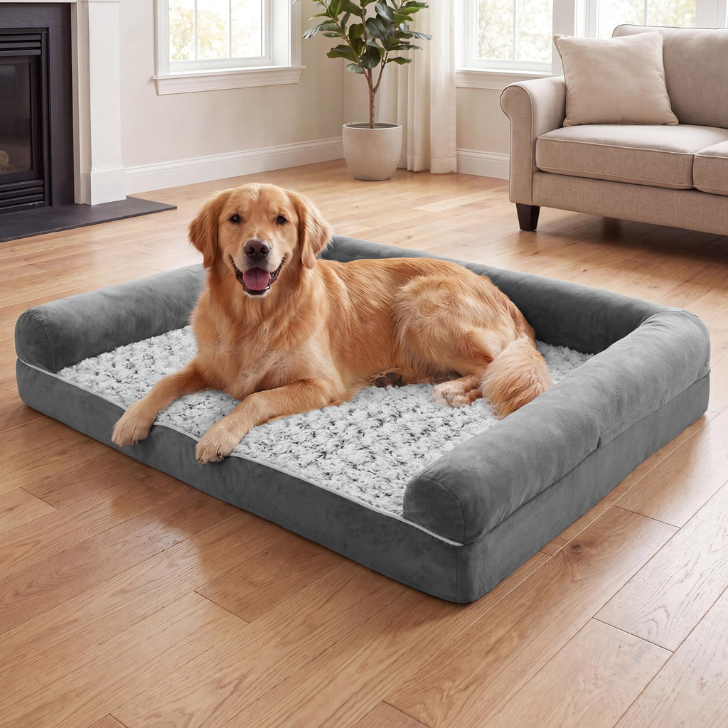 Waterproof Short Plush Orthopedic Dog Bed B7829