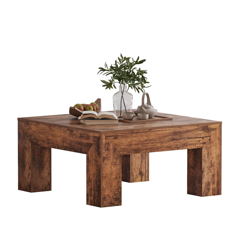 35" Wooden Square Coffee Table I159