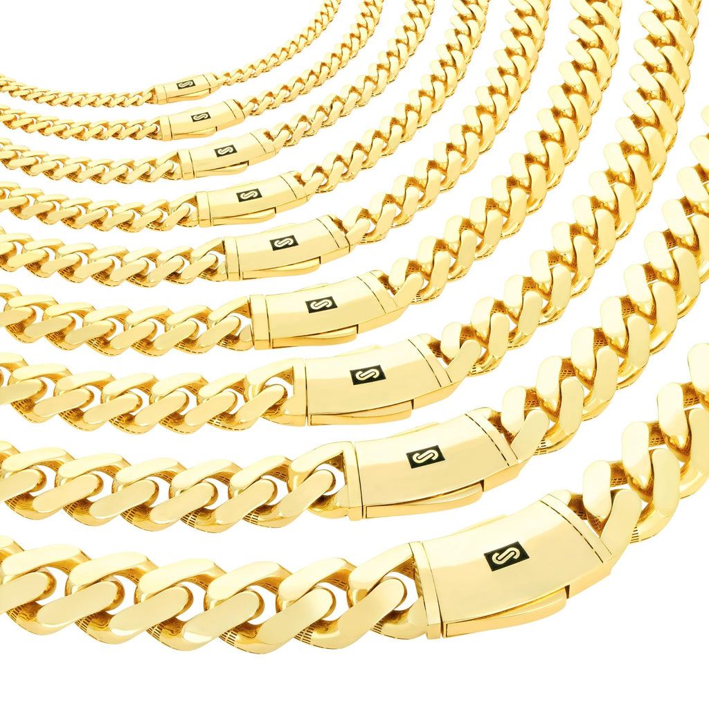 14k Yellow Gold Cuban Link Chain Necklace N49810