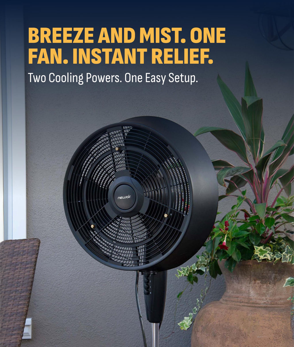 Outdoor Misting Pedestal Fan 1,600 CFM Oscillating 3 Speeds V758199