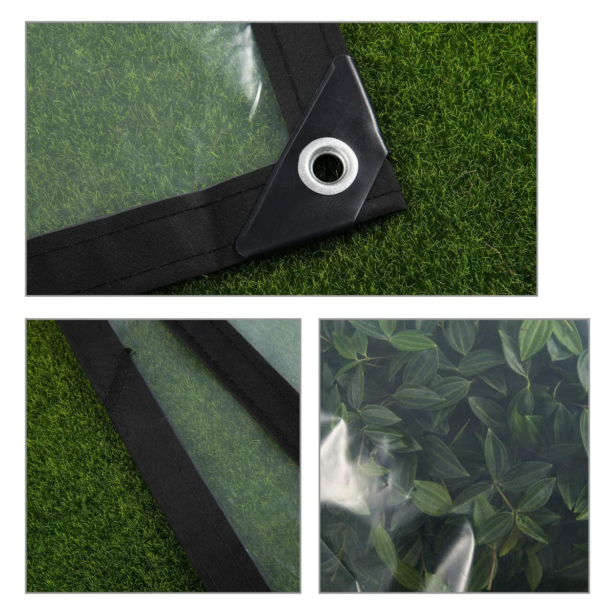 3x3ft Heavy Duty Waterproof Clear Poly Tarp with Grommets S25600