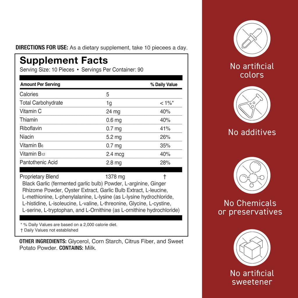 Black Garlic Supplement with Vitamin B, 6.4 Ounce Bottle, Pack of 2 Y7439