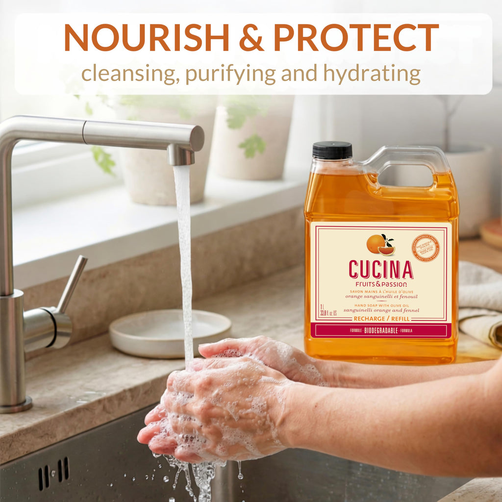 Liquid Hand Soap Refill, Orange & Fennel, 1 L R81909