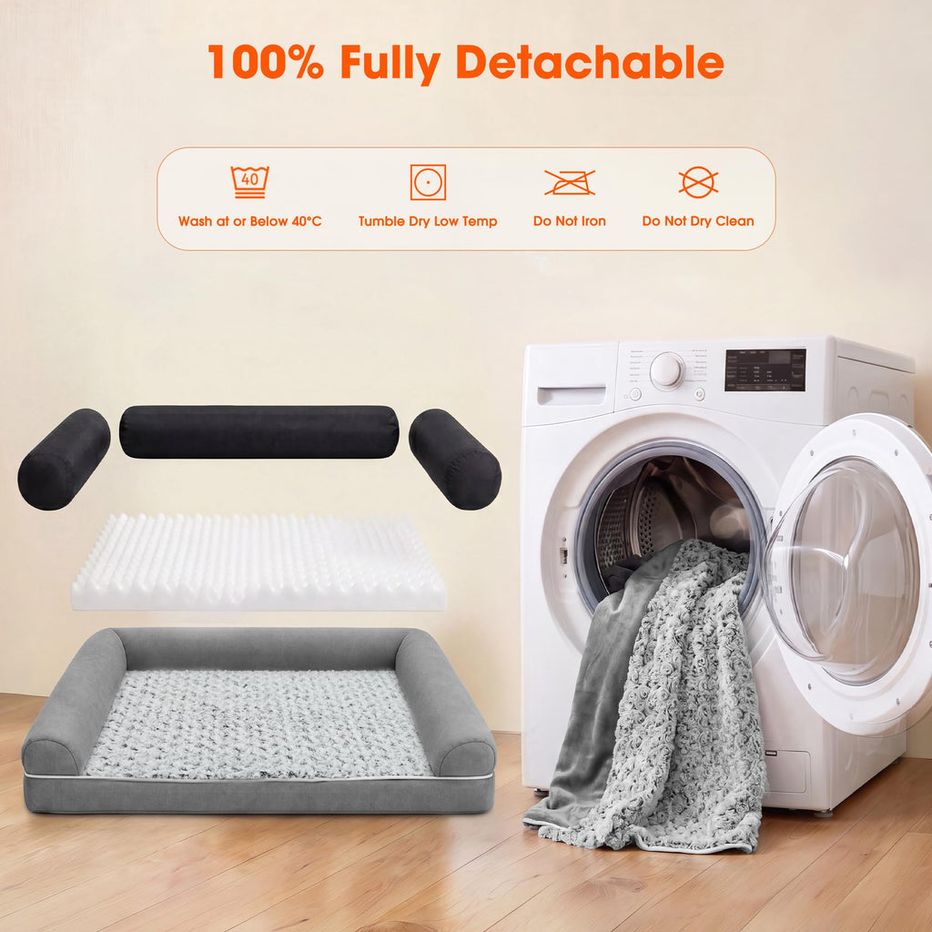 Waterproof Short Plush Orthopedic Dog Bed B7829