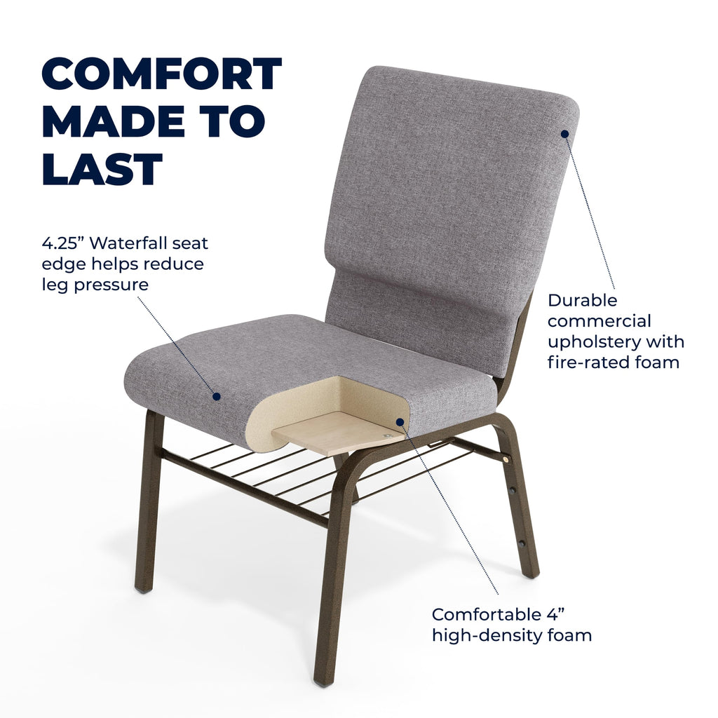 Gray Fabric Church Chair F788