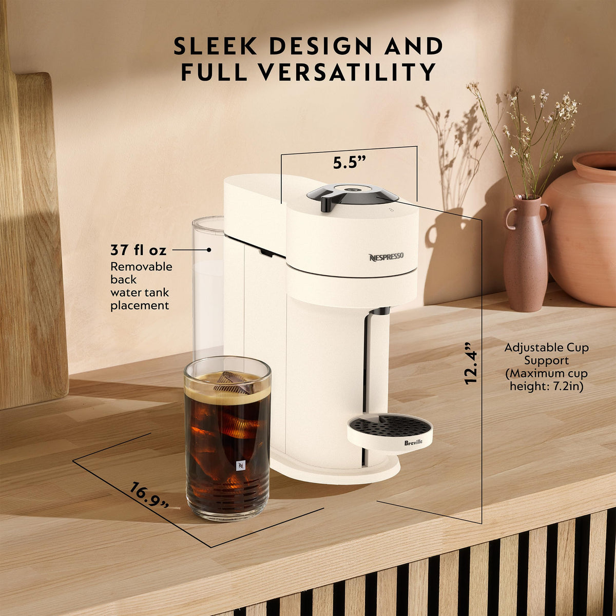White Coffee Machine with Milk Frother X91942