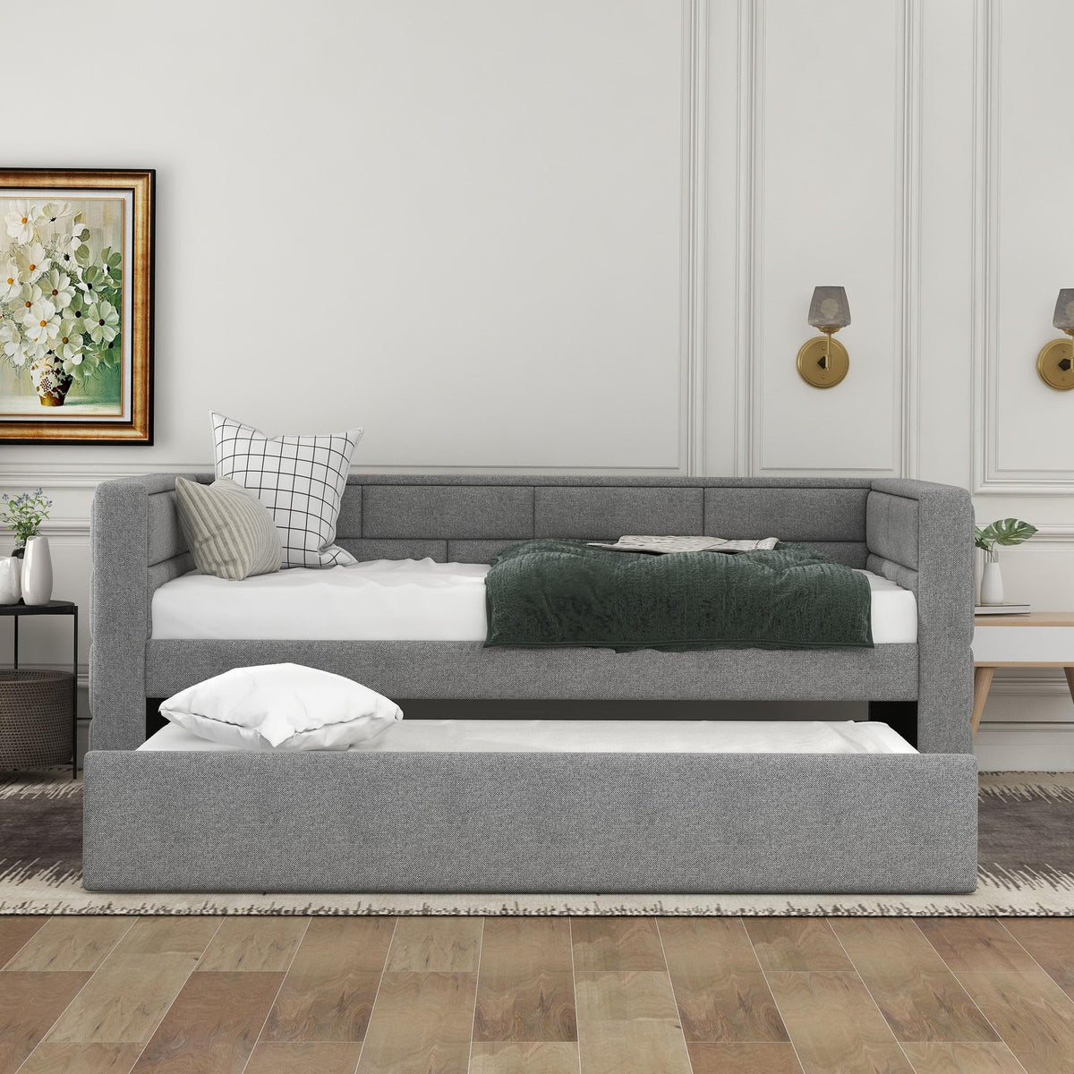 Twin Upholstered Daybed with Trundle S640330
