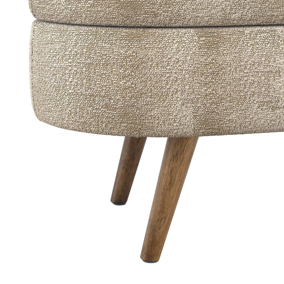 Oval Storage Bench with Rubber Wood Legs Gray J251