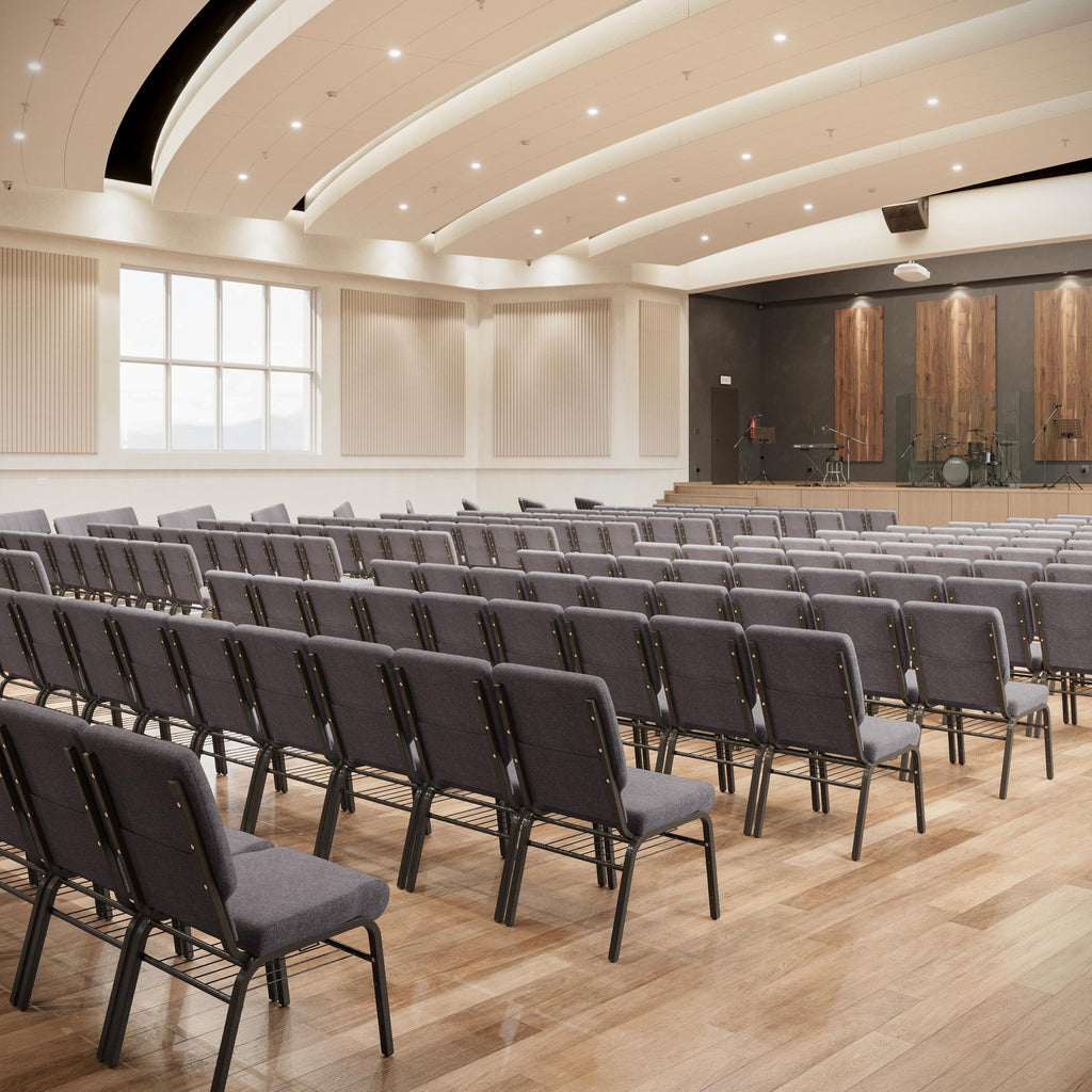 Gray Fabric Church Chair F788