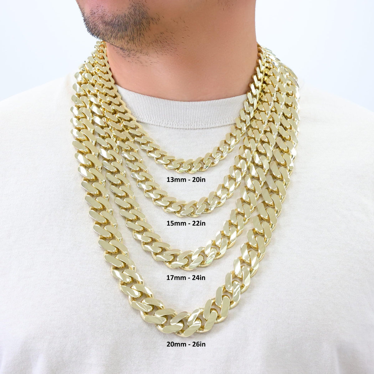 14k Yellow Gold Cuban Link Chain Necklace N49810