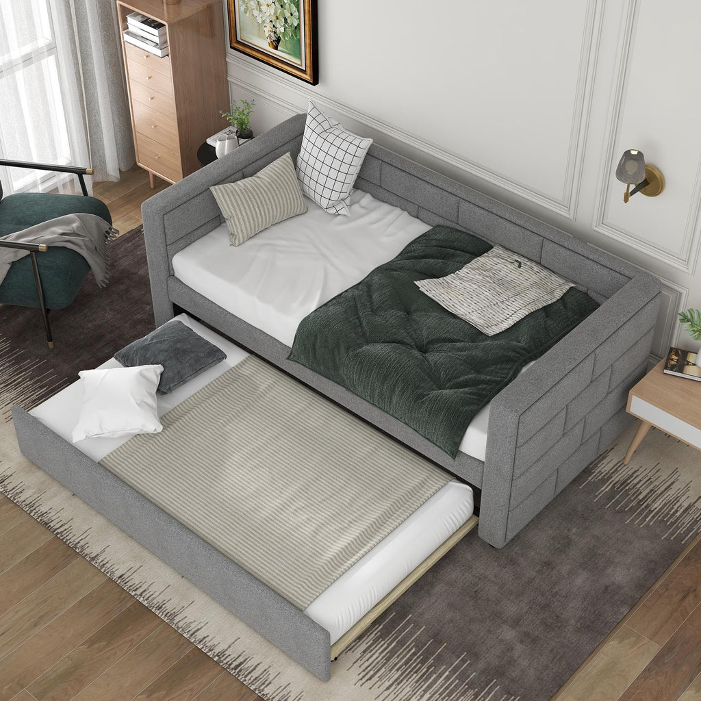 Twin Upholstered Daybed with Trundle S640330